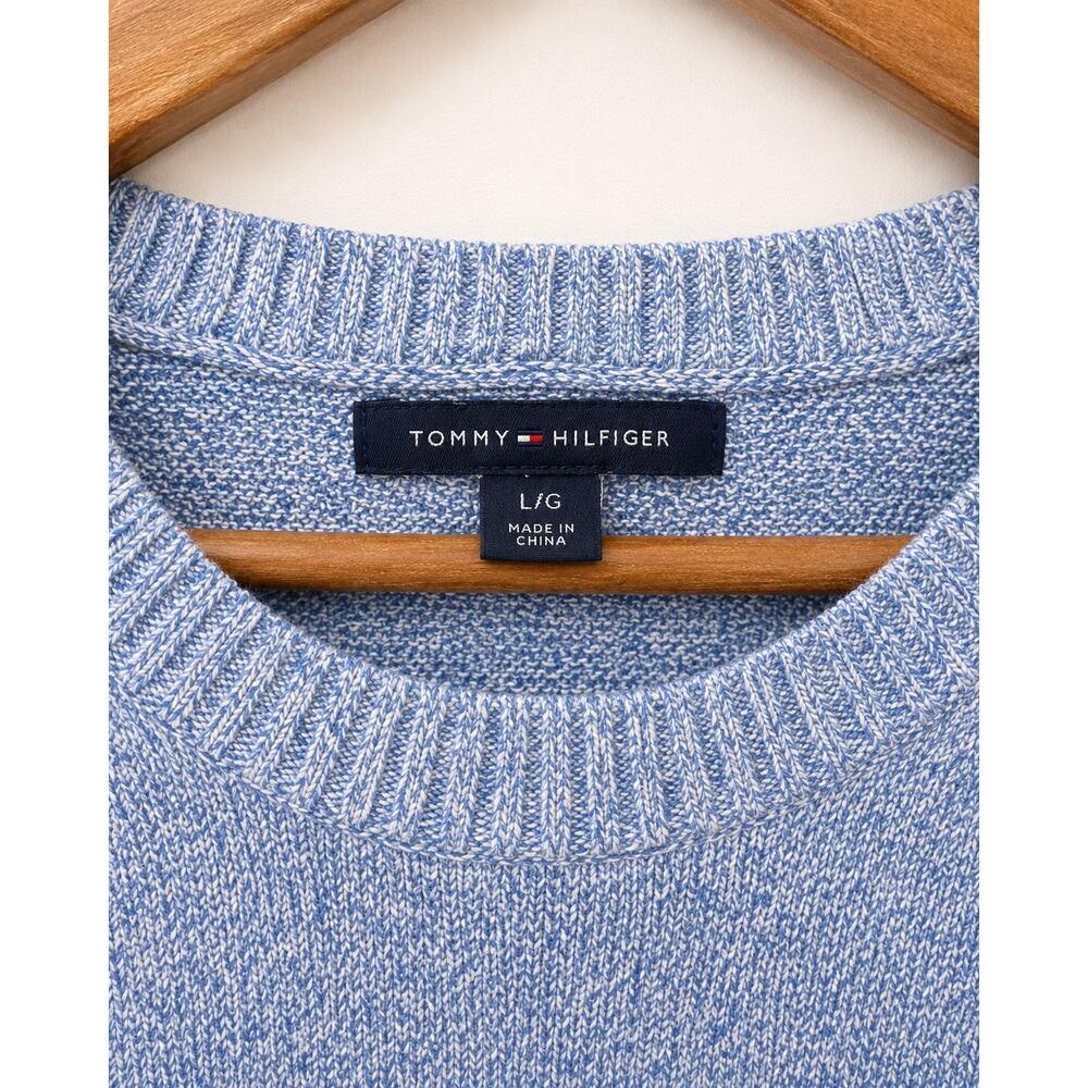 NWOT Tommy Hilfiger Blue & Silver Sparkle Womens Sweater Size L Nautical Preppy - Picture 3 of 5